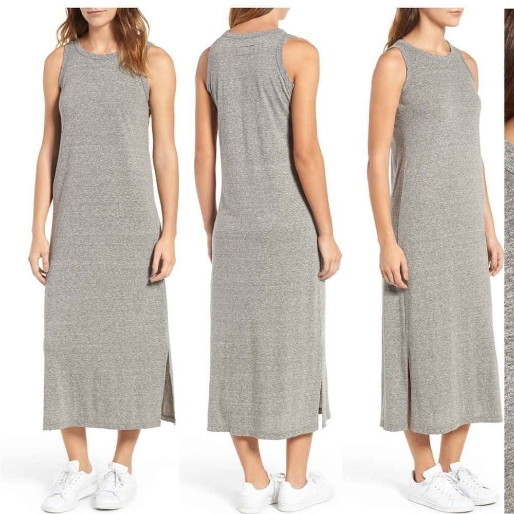 Current/Elliott The Perfect Muscle Tee Sleeveless Maxi Dress Heather Grey Sz 6-8